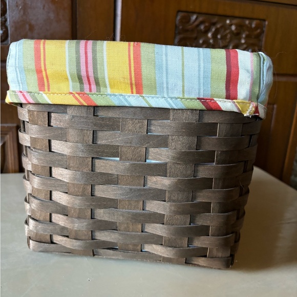 Vintage Longaberger Long Tapered Basket with Striped Liner - Picture 4 of 10